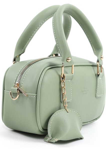 Mint Yeşil SHK207 Suni Deri Charm Detaylı Fermuarlı Ayarlanabilir Askılı El, Kol ve Omuz Çantası U:14 E:24 G:8 cm fiyatları