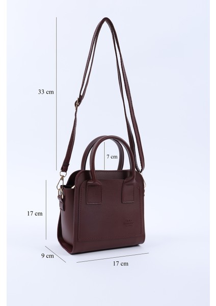 Bordo SHK219 Suni Deri ,fermuarlı, Iki Bölmeli ,ayarlanabilir Askılı, El, Kol ve Omuz Çantası fiyatları