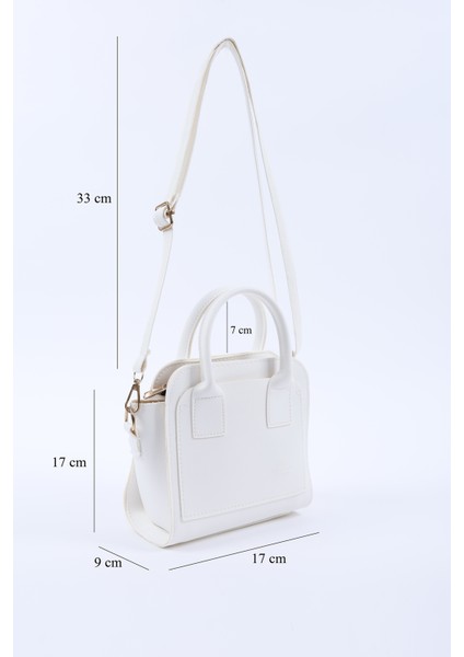 Beyaz SHK219 Suni Deri ,fermuarlı, Iki Bölmeli ,ayarlanabilir Askılı, El, Kol ve Omuz Çantası fiyatları
