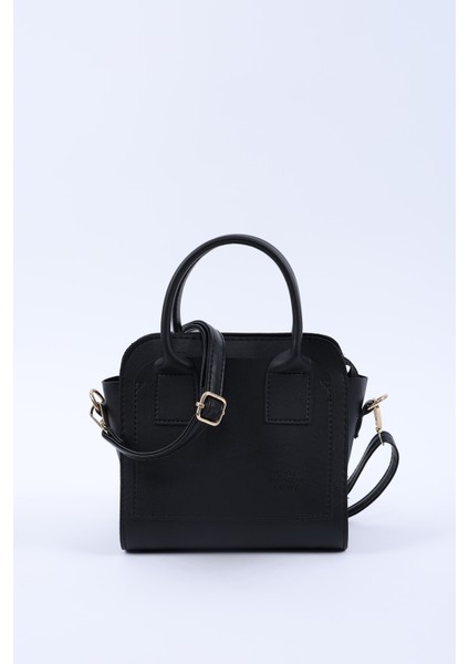 Siyah SHK219 Suni Deri ,fermuarlı, Iki Bölmeli ,ayarlanabilir Askılı, El, Kol ve Omuz Çantası