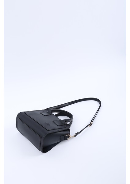 Siyah SHK219 Suni Deri ,fermuarlı, Iki Bölmeli ,ayarlanabilir Askılı, El, Kol ve Omuz Çantası