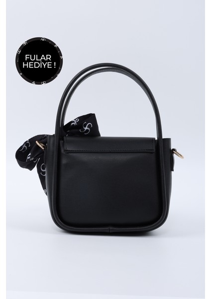 Siyah SHK235 Suni Deri Tek Bölmeli Fular Hediyeli El Kol ve Omuz Çantası modelleri