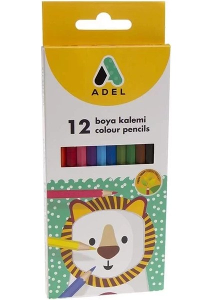 Karton Kutu Boya Kalemi, 12 Renk, Tam Boy, Parlak ve Canlı Renkler, Kolay Açılır, Kırılmaya