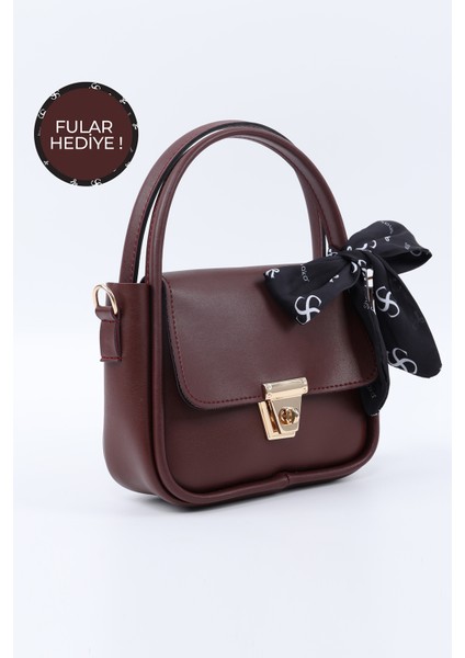 Bordo SHK235 Suni Deri Tek Bölmeli Fular Hediyeli El Kol ve Omuz Çantası fiyatları