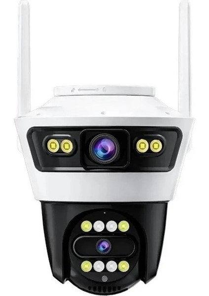 Enshall BLM56 4 Mp 4K Ultra Hd Alarmlı Suya Dayanıklı Çift Lensli 2.4 G Ip Dış Mekan Güvenlik Kamerası