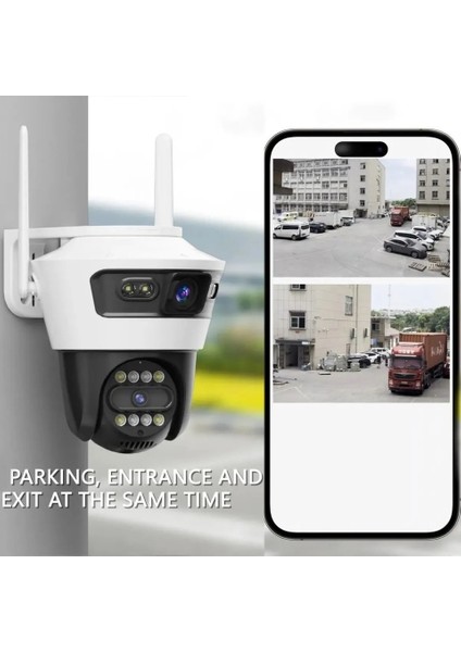 Enshall BLM56 4 Mp 4K Ultra Hd Alarmlı Suya Dayanıklı Çift Lensli 2.4 G Ip Dış Mekan Güvenlik Kamerası modelleri