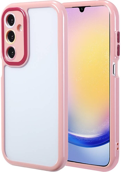 Galaxy A25 Kılıf Kamera Korumalı Renkli Kenar ve Çerçeve Tasarımlı Cppl Vitamin Kapak-Mürdüm