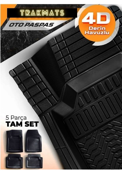 Dacia Sandero Stepway 2020-2021-2022-2023-2024-2025 Kesilebilir, Evrensel, Yumuşak, Orjinal Oto Paspas Siyah, Kauçuk/pvc Araba Paspası