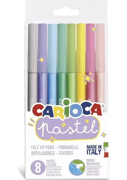 Pastel Süper Yıkanabilir Keçeli Kalem 8'li