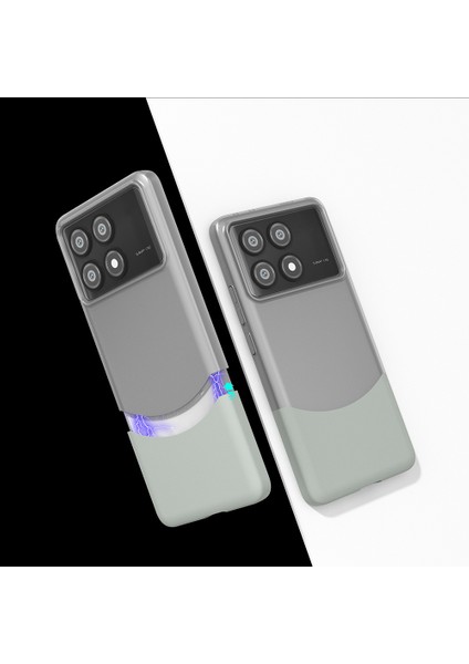 Poco X6 Pro Kılıf Mıknatıslı Cppl Duble Kapak - Gri