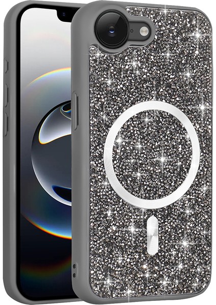 iPhone 16E Kılıf Pırlanta Tasarımlı M-Safe Şarj Özellikli Cppl Mozaik Silikon Kapak - Desert Titanyu indirimleri