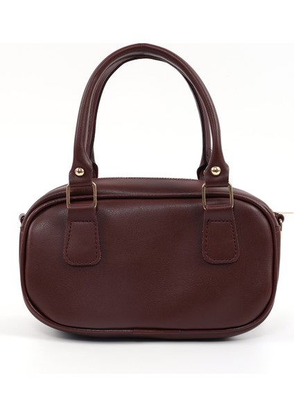 Bordo SHK207 Suni Deri Charm Detaylı Fermuarlı Ayarlanabilir Askılı El, Kol ve Omuz Çantası U:14 E:24 G:8 cm modelleri