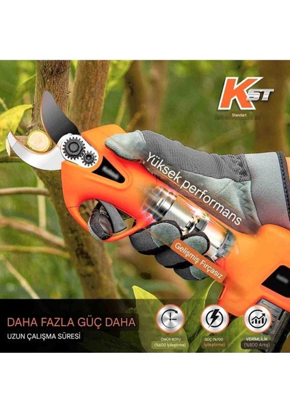 İyisi Yok 24V Budama Makası Bataryalı Akü Dal Kesici 2 Adet Yedek Lityum Pil ile 2000MAH 25MM Genişlik fiyatları