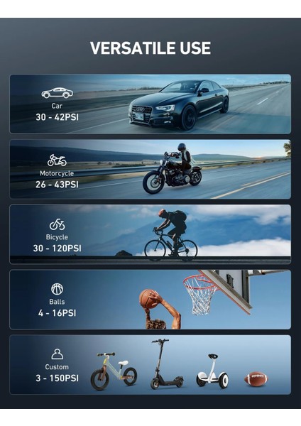 Enshal Yeni 3600 Mah Şarjlı Hava Pompası Araç Lastik, Bisiklet, Top Şişirme Oto Hava Kompresörü indirimleri