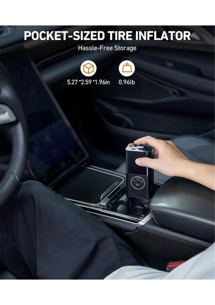 Enshal Yeni 3600 Mah Şarjlı Hava Pompası Araç Lastik, Bisiklet, Top Şişirme Oto Hava Kompresörü