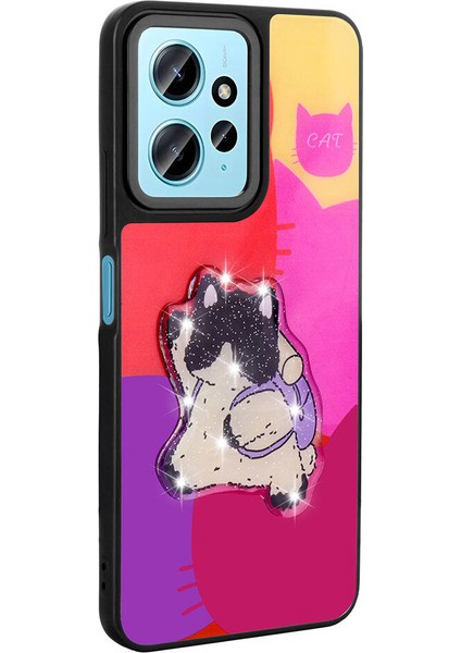 Xiaomi Redmi Note 12 4g Kılıf Parlayan Kabartmalı Ikonik Figürlü Cppl Amas Silikon Kapak-Pembe modelleri