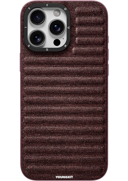 iPhone 16 Pro Max Uyumlu Kılıf M-Safe Şarj Özellikli Youngkit Canvas Serisi Kapak Mürdüm fiyatları