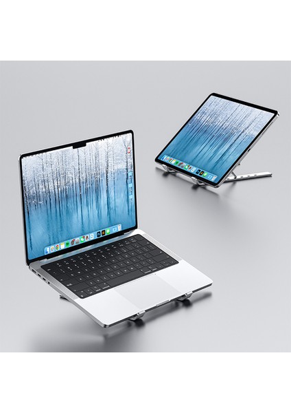 RHO-M21 Dizüstü Laptop ve Notebook Standı Çok Fonksiyonlu 5 Kademeli Alüminyum Alaşım Gümüş indirimleri