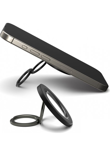 Parmak Ring Stand Magnetik 360 Derece Dönebilen Double Ring Serisi Siyah fırsatları