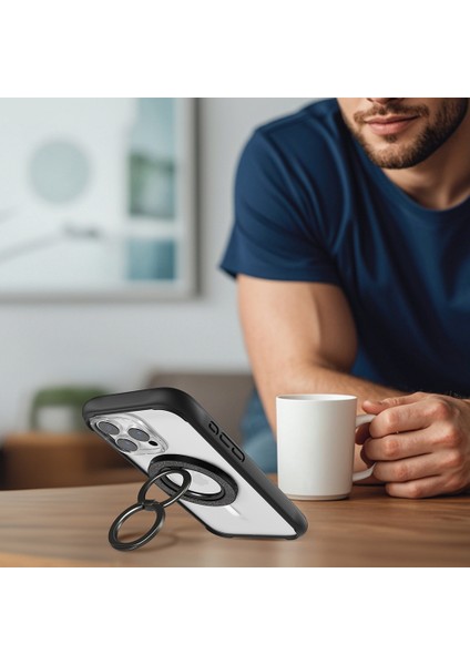 Parmak Ring Stand Magnetik 360 Derece Dönebilen Double Ring Serisi Siyah