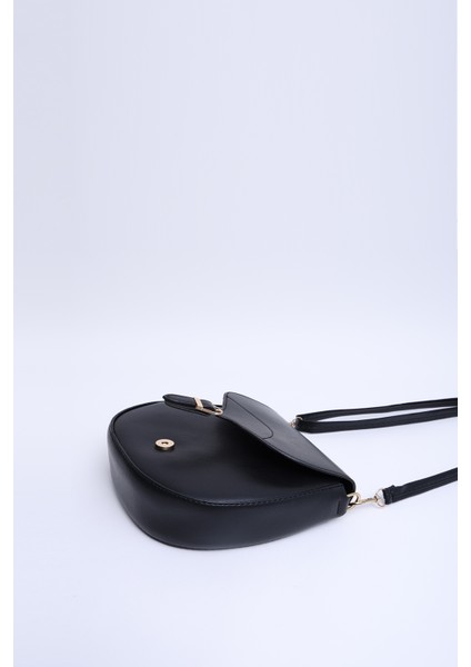 Siyah SHK17 Suni Deri, Tek Bölmeli, Çıtçıt Kapama, Ayarlanabilir Askılı,el, Kol ve Omuz Çantası