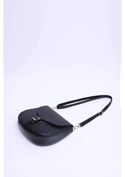 Siyah SHK17 Suni Deri, Tek Bölmeli, Çıtçıt Kapama, Ayarlanabilir Askılı,el, Kol ve Omuz Çantası