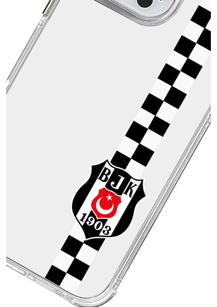 iPhone 16 Pro Max Uyumlu Beşiktaş Dama Şerit Arma Şeffaf Lisanslı Telefon Kılıfı modelleri