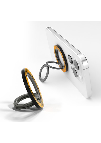 Parmak Ring Stand Magnetik 360 Derece Dönebilen Double Ring Serisi Turuncu modelleri