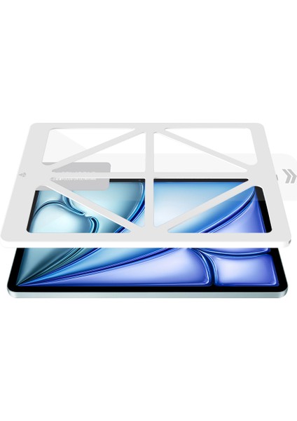 iPad Air 11 2024 Uyumlu Steel Shield Serisi Temperli Cam Ekran Koruyucu Kurulum Kitli modelleri