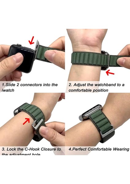 Apple Watch Series Ultra 10/9/8/7/6/5/4/se/3/2/1 49MM-46MM-45MM-44MM-42MM Uyumlu Alpine Loop Kordon