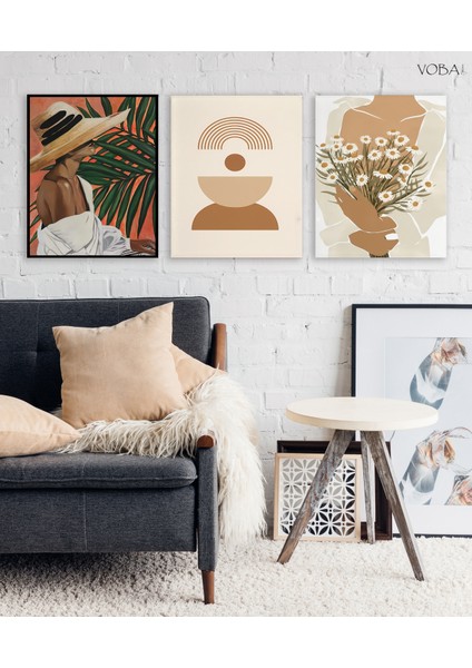 3 Parçalı Iskandinav Mdf Tablo Seti