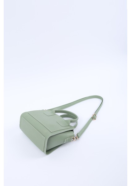 Mint Yeşil SHK219 Suni Deri ,fermuarlı, Iki Bölmeli ,ayarlanabilir Askılı, El, Kol ve Omuz Çantası