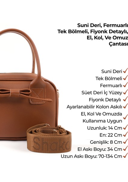 Taba SHK217 Fiyonklu Suni Deri, Tek Bölmeli, Fermuarlı,kolon Askılı, El, Kol ve Omuz Çantası