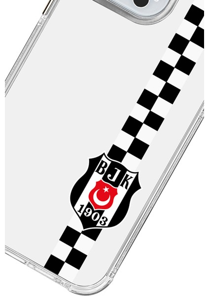 iPhone 15 Pro Max Uyumlu Beşiktaş Dama Şerit Arma Şeffaf Lisanslı Telefon Kılıfı modelleri
