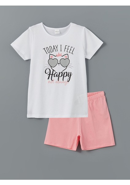 Yeni Sezon Bisiklet Yaka Kiz Cocuk Sortlu Pijama Takimi - S5J815Z4