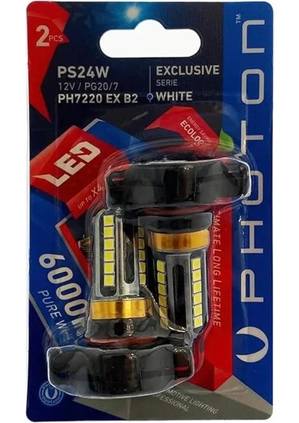 Beyaz PS24W 12V PG20/7 PH7220 Ex B2 LED Ampul, 2 Adet