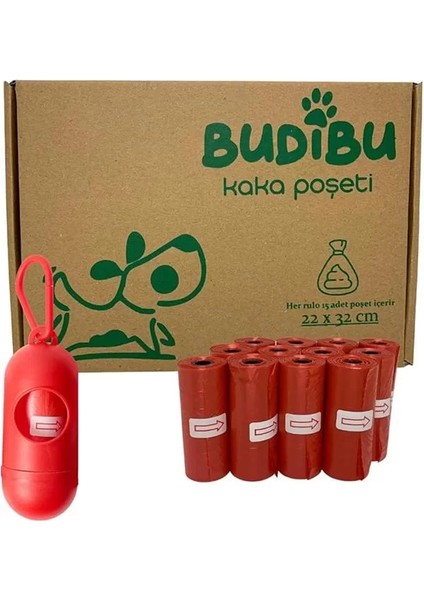 Köpek Kaka Poşeti Evcil Hayvan Dışkı Kaka Torbası Taşıma Kapsülü ve 12 Rulo (180 Poşet)
