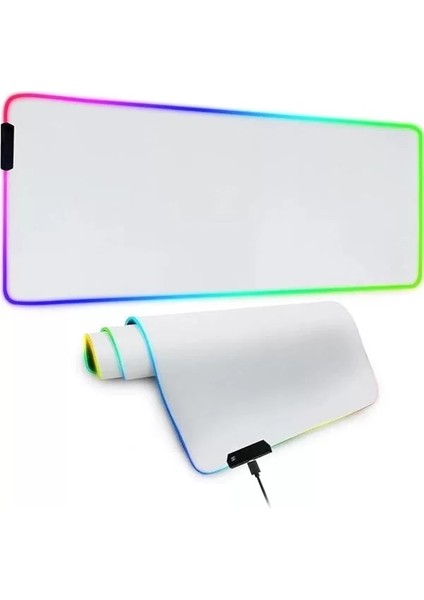 Rgb Mouse Pad 80X30 Cm, 4 mm Kalınlık, Parlak Su Geçirmez Yüzey, Oyuncu Gaming Xxl Mausepad