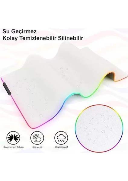 Rgb Mouse Pad 80X30 Cm, 4 mm Kalınlık, Parlak Su Geçirmez Yüzey, Oyuncu Gaming Xxl Mausepad fiyatları