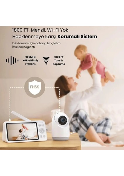 Enshal Yeni Gece Görüşlü Bonoch 7'' 1080P Hd 7800 Mah Şarjlı Bebek Izleme Monitör ve Kamerası fiyatları