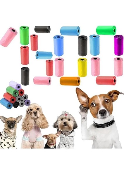 360'LI Köpek Kaka Poşeti – 24 Rulo, Yırtılmaz ve Sızdırmaz Evcil Hayvan Dışkı Torbası, Çevre