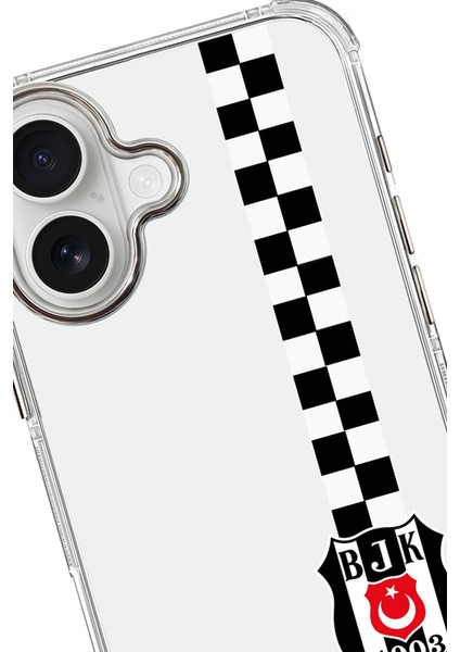 iPhone 16 Uyumlu Beşiktaş Dama Şerit Arma Şeffaf Lisanslı Telefon Kılıfı fiyatları