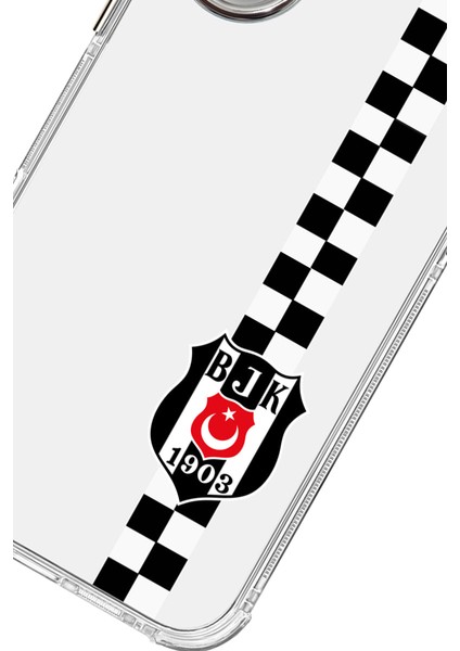 iPhone 16 Uyumlu Beşiktaş Dama Şerit Arma Şeffaf Lisanslı Telefon Kılıfı modelleri