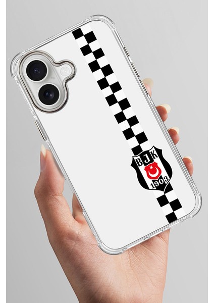 iPhone 16 Uyumlu Beşiktaş Dama Şerit Arma Şeffaf Lisanslı Telefon Kılıfı fırsatları