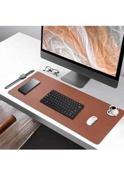 Pu Deri Mouse Pad Dikişli Kenar Dayanıklı Büyük Boy Çift Yönlü Kullanım Ofis Masa Matı fiyatları