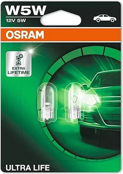 T10 W5W Ultralife Plaka Park Içmekan Ampulü, 12V 2'li Paket, Universal Uzun Ömürlü Orijinal fiyatları