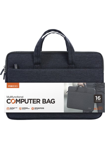 RCS-S11 Su Geçirmez 16 Inç Laptop & Notebook Çantası Polyester Kumaş Siyah