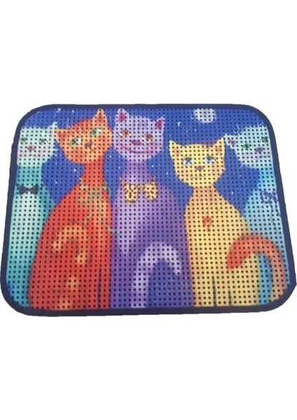 Elekli Desenli Tuvalet Önü Paspası 60 x 45 cm Papyonlu