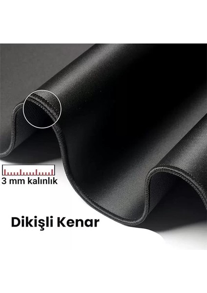 Gaming Mouse Pad 90X40 - Büyük Boy Oyuncu Mousepad Kaymaz Taban Baskısız - Siyah Fare Altlığı fiyatları