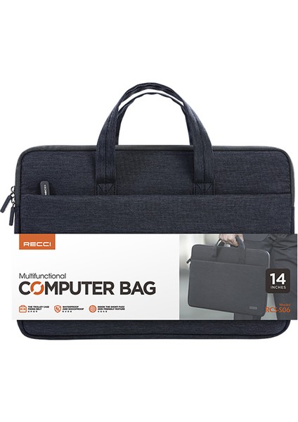 RCS-S06 Su Geçirmez 14 Inç Laptop ve Notebook Çantası Polyester Kumaş Siyah fiyatları